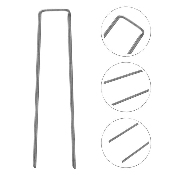 LEORX 30pcs Shaped Lawn Stakes Heavy Duty Garden Pegs For Anchoring Fabric Durable For Turf Sod And Garden Decor