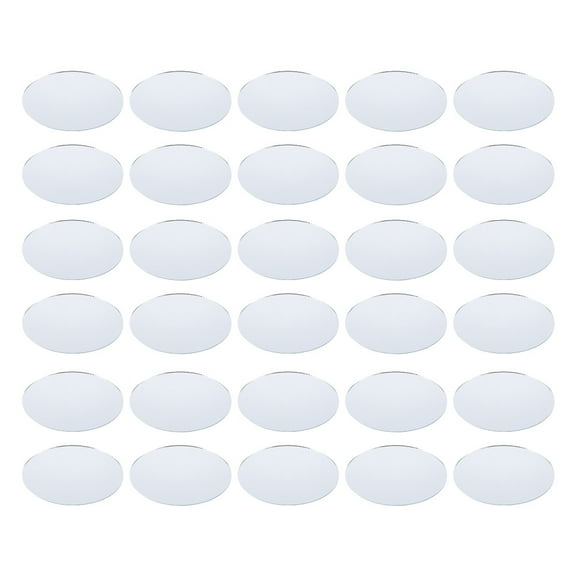 LEORX 30pcs Small Oval Glass Mirror Lenses for DIY Crafts and Makeup Mirrors Multi