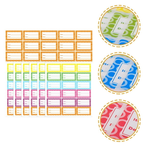 LEORX 360Pcs Removable Kitchen Labels in Orange Synthetic Paper Food Identification