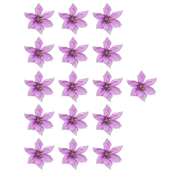 LEORX Artificial Plants Christmas Fake Flower Purple Plastic 36Pcs