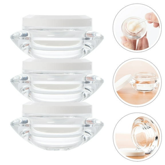 LEORX 3Pcs Clear Makeup Organizer Acrylic Round Shape Protect from Sunlight Use