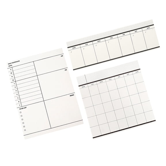 LEORX 3Pcs Compact Notepad for Office Use 7.1x2.4x0.4in