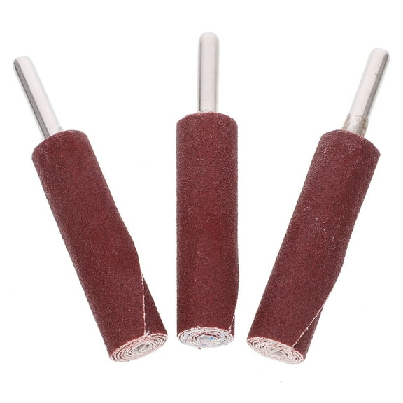 LEORX 3Pcs Cylindrical Iron Sandpaper Sanding Drums for Material Processing 11.8X0.7X0.7In