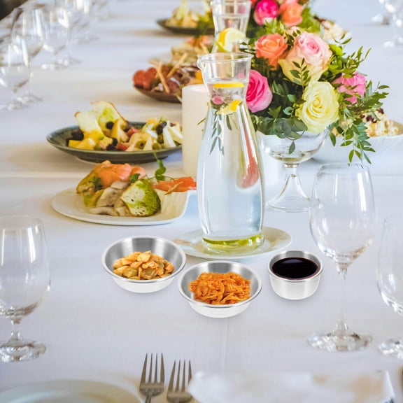 LEORX 3Pcs Dipping Bowls Small Metal Bowls for Home Dining