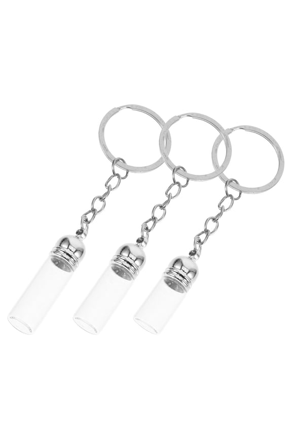 3Pcs Glass Bottle Pendant Essential Oil Bottle Key Chain Perfume Bottle Wallet Keychain
