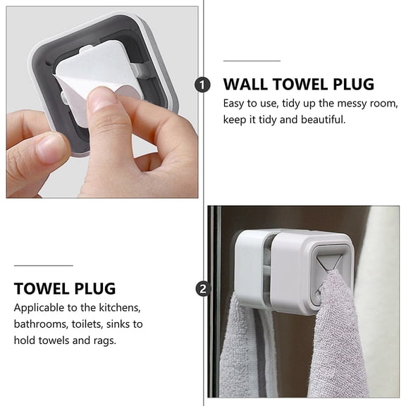 LEORX 3Pcs Kitchen Rag Holder with Grey ABS and Wall Mounting for Home Use