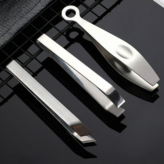 LEORX 3Pcs Kitchen Tweezers Tongs for Home Cooks Flat Tip 1x11.9in Cooking Prep