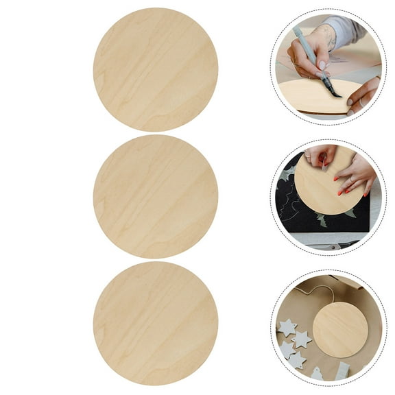 LEORX 3Pcs Painting Wood Circles Diy Crafts Painting Decorative Item For Home Decor