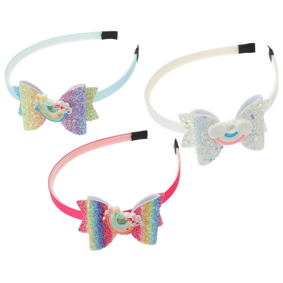 LEORX 3Pcs Sequin Knot Headband Decorative Design Princess Hair Accessories for Family Events