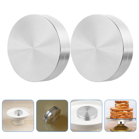 LEORX 3Pcs Swivel Turntable Aluminium Alloy Turntable Bearings For Electronic Repair Silver 1.4x1.4x0.5in