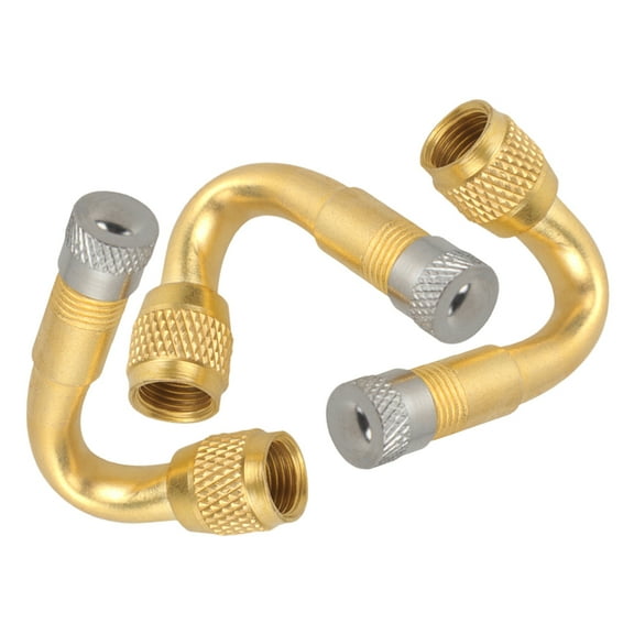 LEORX Valve Stem Extenders Tire Valve Extension Set Golden Copper 3Pcs