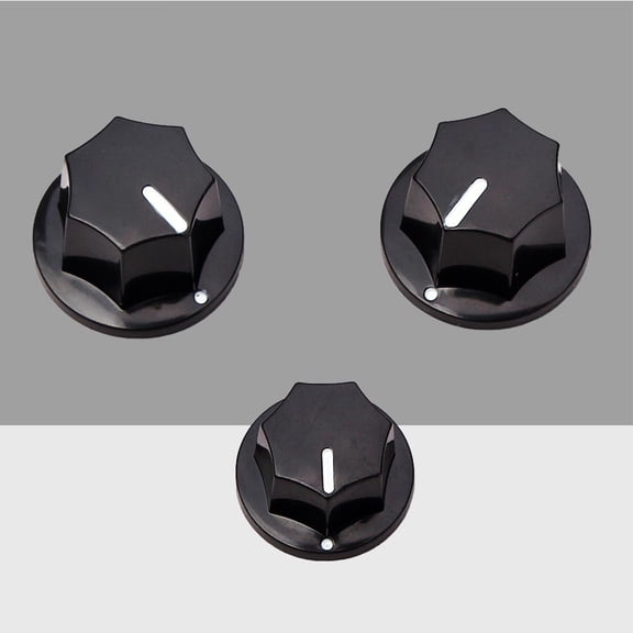 LEORX 3Pcs Volume Control Knob Black Plastic For Guitar Accessories And Components
