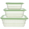 thumbnail image 1 of LEORX 3pcs Lunch Salad Container Light Green PP Kitchen Storage for Picnic, 1 of 6