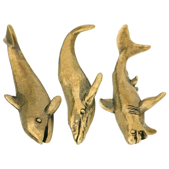 LEORX 3pcs Novel Shark Decor Decorative Shape Coastal Sculptures for Collectors