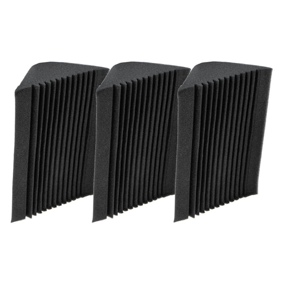 LEORX Sound Absorbing Panels Acoustic Foams Black Sponge 3Pcs