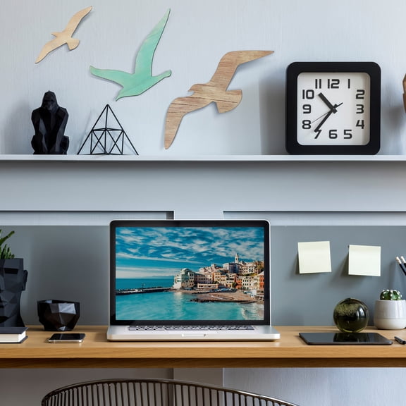 LEORX 3Pcs Wooden Seagull Wall Decor Mediterranean Coastal Beach Theme Art Sculpture