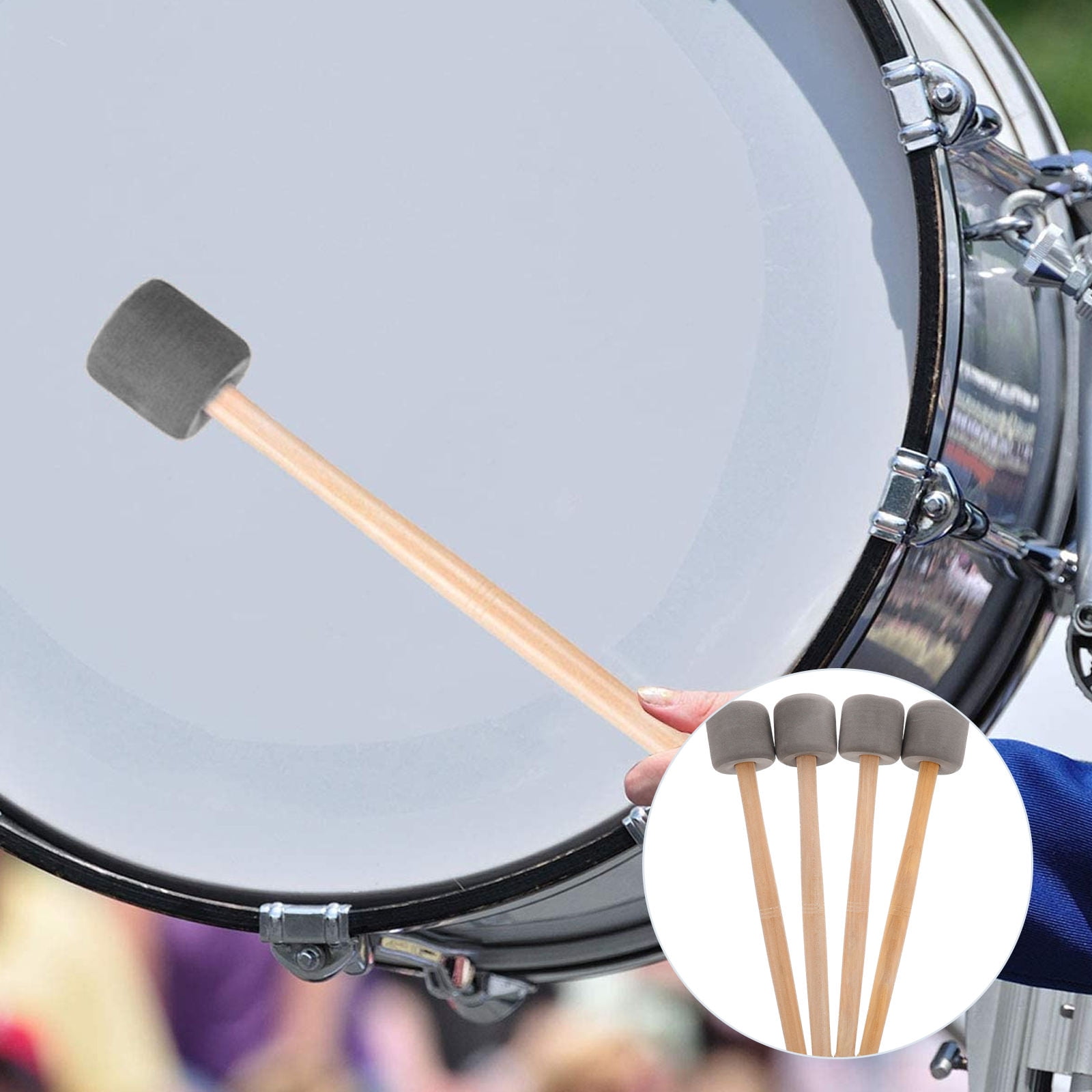 LEORX  4 Pcs Big Drumstick Percussion Instruments Kids Musical Child Grey