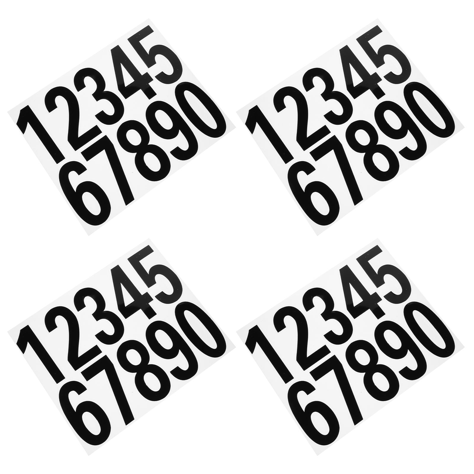 LEORX 4Sets Black Reflective Number Sticker Decals for Address Door ...