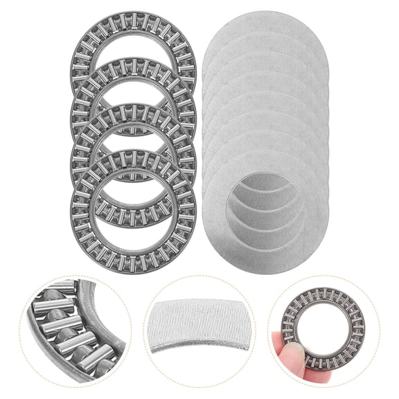 LEORX 4 Sets Silver Thrust Needle Roller Bearing for Bearings with Reduced Friction in 4.10X4.10X0.15cm