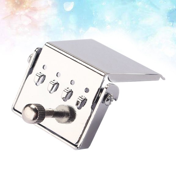 LEORX 4 String Tailpiece Bridge Plate For Banjo Replacement Parts Guitar DIY To Improved Tone (Silver)