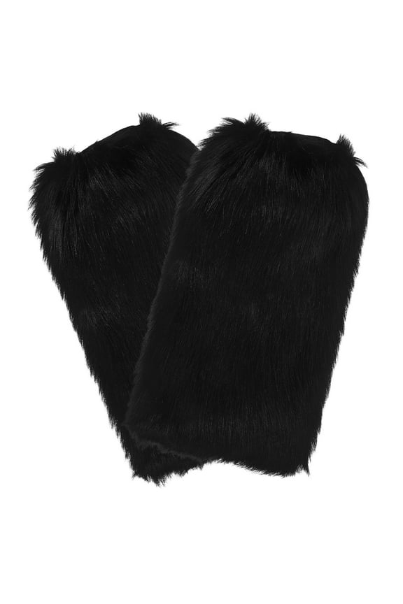 40 Cm Warm Footmuffs Fluffy Leg Warmers Ankle Cozy Slippers for Women Child Miss Black