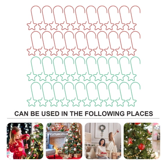 LEORX 40Pcs Star-shaped Tree Hangers Alloy For Christmas Party Decoration