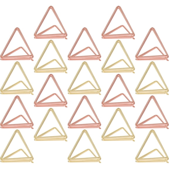 LEORX 40Pcs Triangle Shape Memo Holders Metal for Home and Office Use