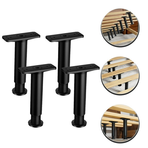 LEORX Risers for Bed Frame Black 4Pcs 7.1-13.4in