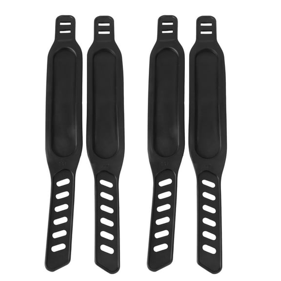 LEORX 4Pcs Bendable Black Bike Pedal Straps Without Buckles for Mountain and Fixed Gear Bikes