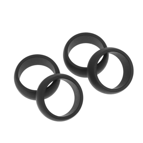LEORX 4Pcs Black Silicone Ring for and Sports Accessories