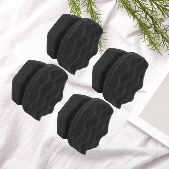 LEORX 4Pcs Wax Sponge for Vehicle Interior and Exterior Cleaning Black High Absorption