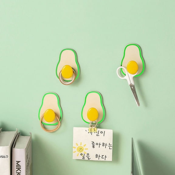 LEORX 4Pcs Cartoon Avocado Wall Hooks Multi ABS for Household Users in Bathroom