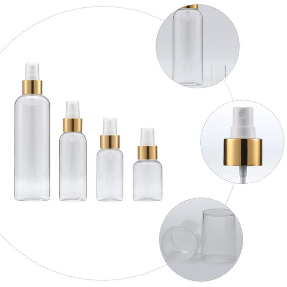 LEORX 4Pcs Clear Portable Travel Bottles High Temperature Resistance Liquid Storage Containers 1.7x1.7x4.1in