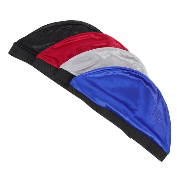 LEORX Durable Assorted Color Disposable Shower Caps for Home Use Elastic Shower Hat 4Pcs Silk