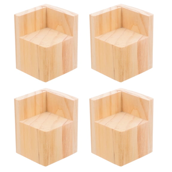 LEORX Furniture Riser Sofa Khaki Wood 4Pcs 5Cm Height Adjustment