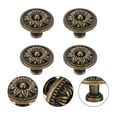 thumbnail image 1 of LEORX 4Pcs Zinc Alloy Dark Brown Round Drawer Knobs Vintage Style Cabinet Door Handles for Home, 1 of 5