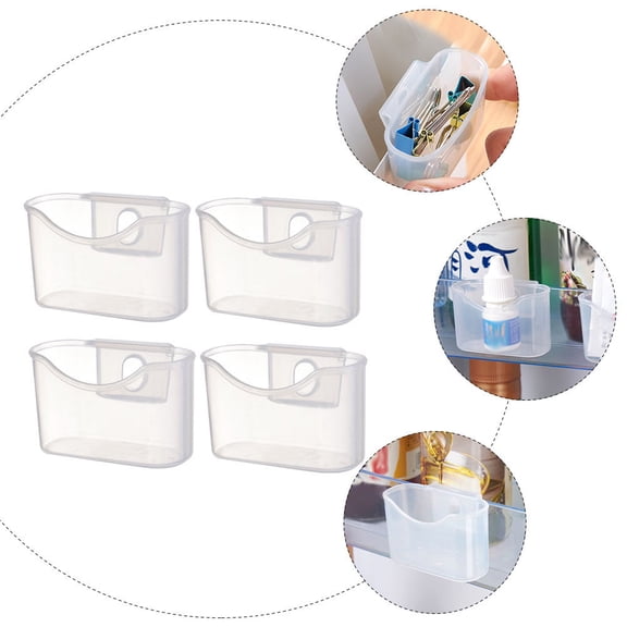 LEORX 4Pcs Fridge Hanging Box Transparent Rectangular for Refrigerator Accessories and Home Use