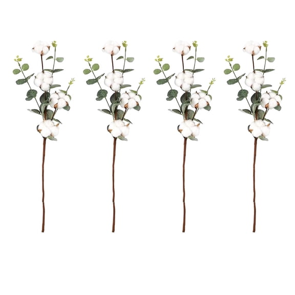 LEORX 4Pcs Green Artificial Flowers Fabric Indoor Use for Homeowners