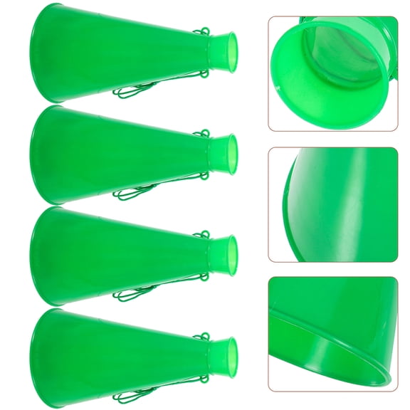 LEORX 4Pcs Green Cheer Megaphone for Sports Party Favors and Birthday Party 9*5*5in