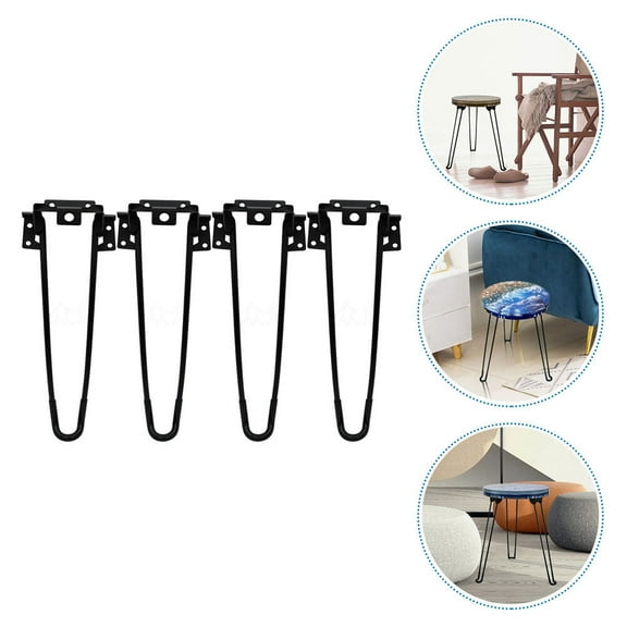 LEORX 4Pcs Folding Black Metal Table Legs for Coffee Bed Desk Portable Easy Installation