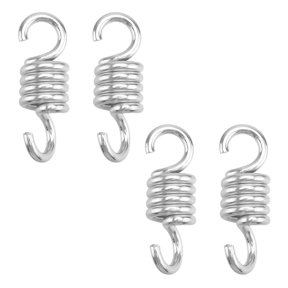LEORX 4Pcs Professional Grade Hanging Chair Accessories Spring Hooks Metal Swing Spring 1.53in