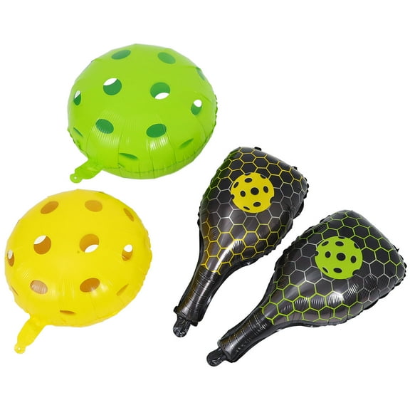 LEORX 4Pcs Racket Shaped Punching Balloon Aluminum Foil Inflatable for Sports Enthusiasts Fan Parties