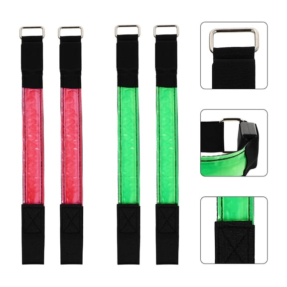 LEORX 4Pcs Reflective LED Armband Night Running Gear Adjustable for Runners