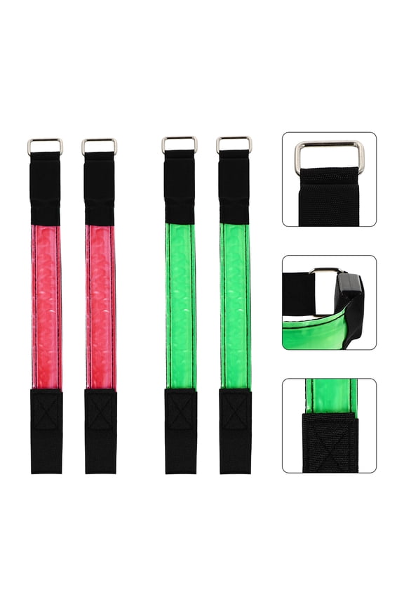 4Pcs Reflective LED Armband Night Running Gear Adjustable for Runners