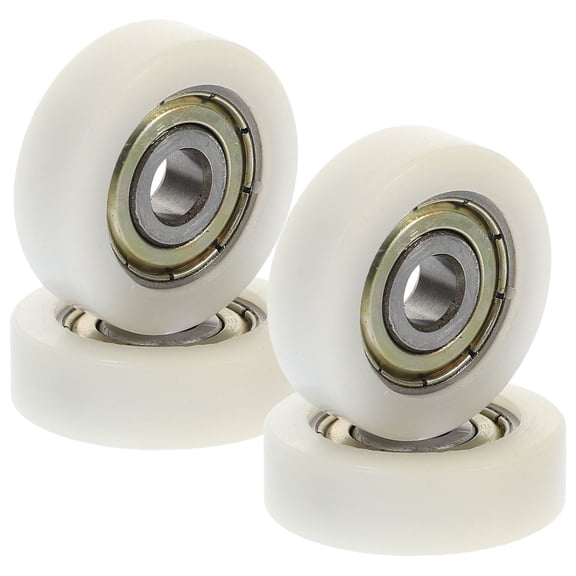 LEORX 4Pcs White Steel Nylon Pulley Wheel for Sliding Door Track Durable Garage Door Rollers