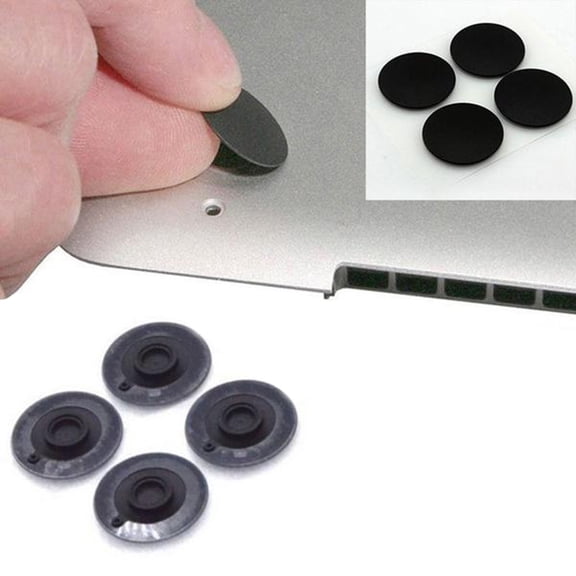 LEORX 4Pcs Square Black Rubber Pads for Laptop Base Non Slip 1.8x1.8x0.05in