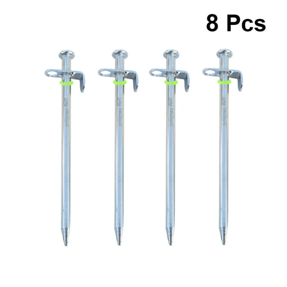LEORX 4Pcs Steel Nails Tent Pegs Silver Anti Rust Durable Outdoor Awning Stakes