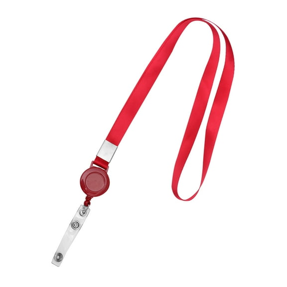 LEORX 4Set Badge Holder Neck Strap with Red Polyester for Work and