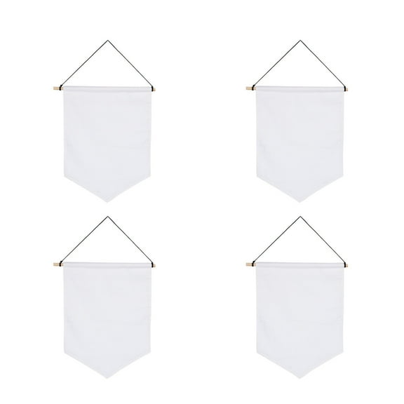LEORX 4Set Blank Canvas Banners White for Pin Collectors Office Use