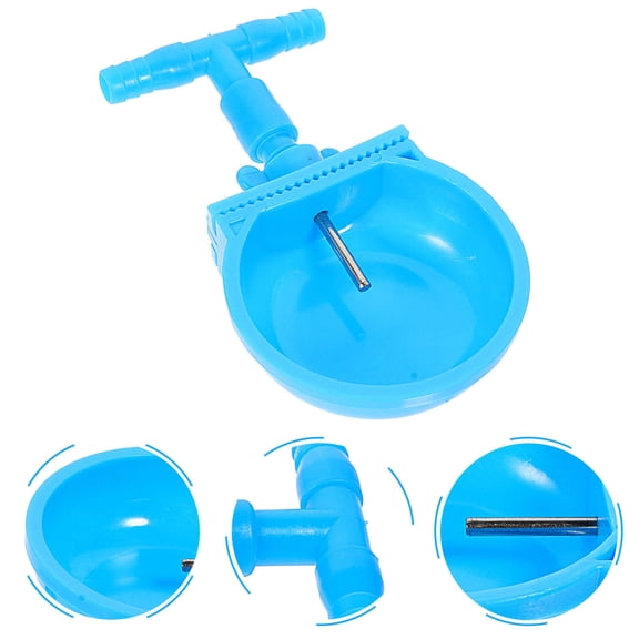 LEORX 4Set Blue Plastic Drinking Bowl For Rabbit Pet Breeding Home Use Cage Attachment Water Container